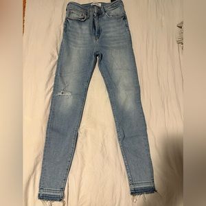 ZARA High-Rise Fringe Jeans